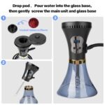 Portable Dual Power Electric Hookah Rechargeable Plug-in Charcoal-Free Modern Travel Party Bar Cafe Hookah RGB Light Plastic - Immagine 8