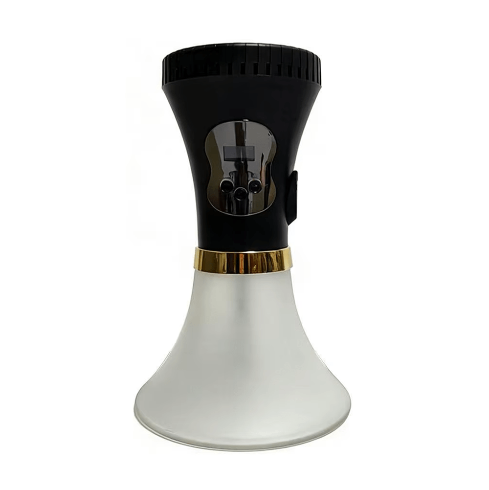black with matt glass Portable Dual Power Electric Hookah Rechargeable Plug-in Charcoal-Free Modern Travel Party Bar Cafe Hookah RGB Light Plastic - Immagine 1