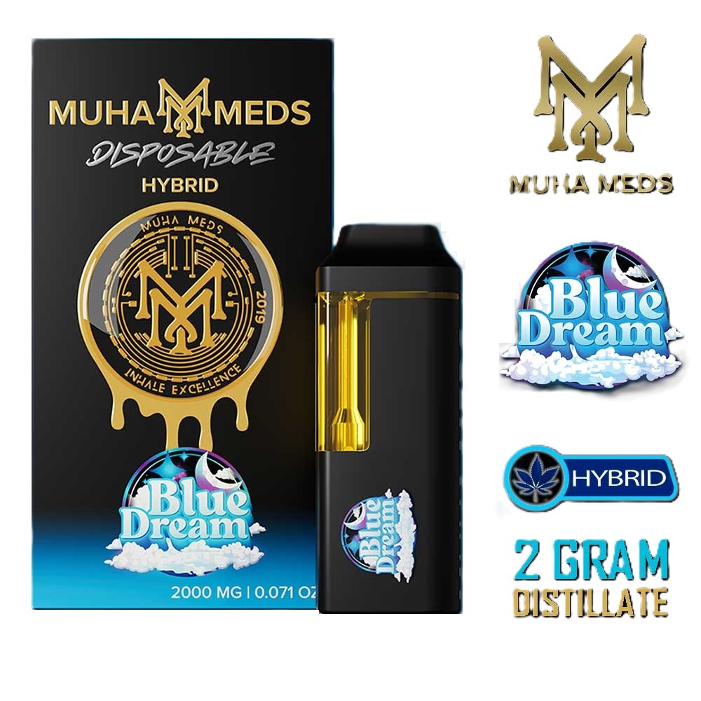 Muha Meds – Disposable Vape Pen – BLUE DREAM – 2G – HYBRID Muha Meds – Disposable Vape Pen Blue Dream 2G – HYBRID - Afbeelding 1