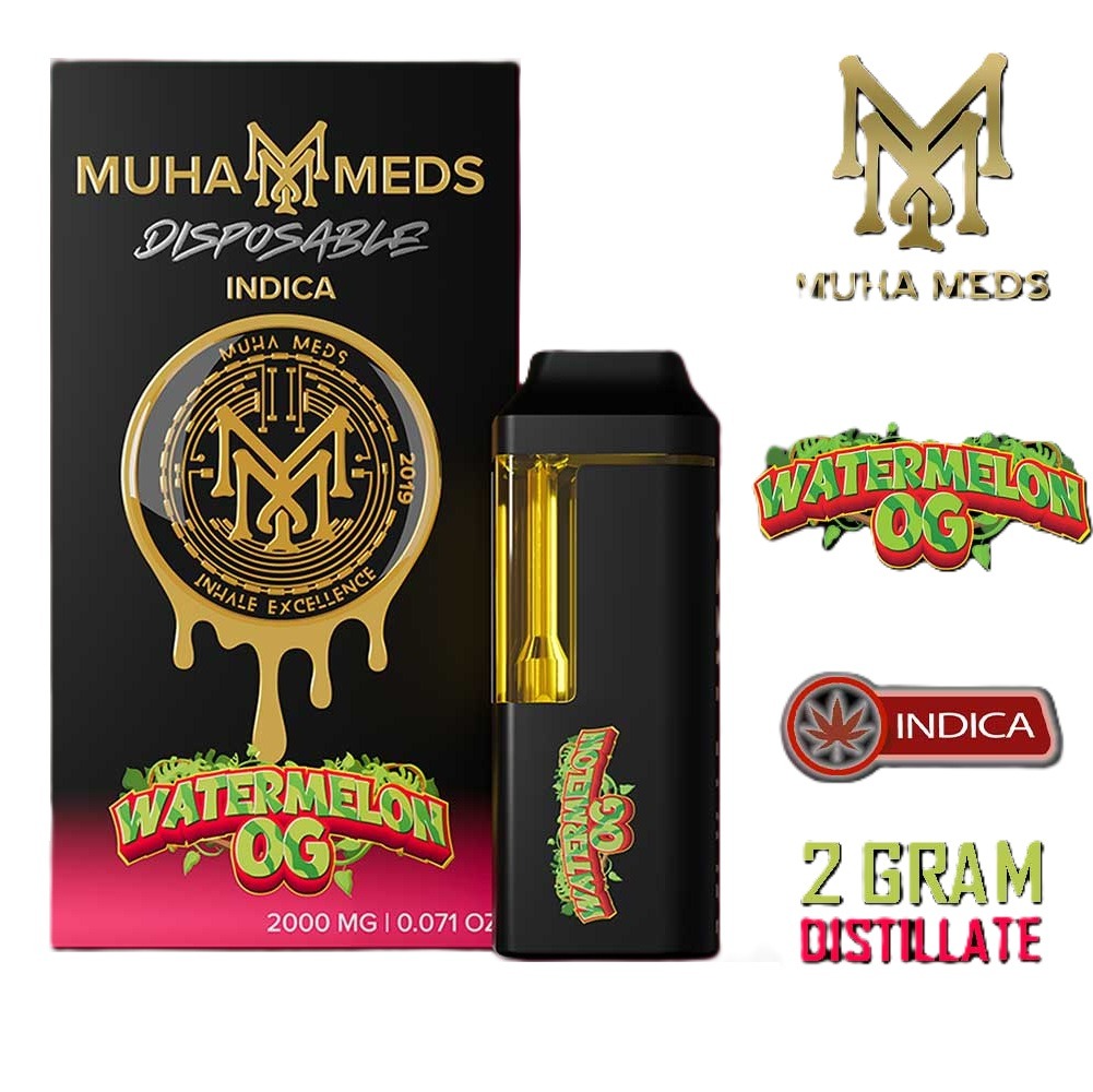 Muha Meds – Disposable Vape Pen – WATERMELON OG – 2G – INDICA Muha Meds Disposable Vape Pen Watermelon OG 2G – INDICA - Imagen 1