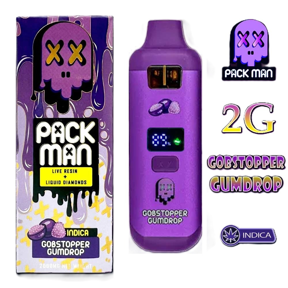 Packman-2G-Screen-Gobstopper-Gumdrop Packman Disposable Vape Pen Gobstopper Gumdrop 2G – INDICA - Immagine 1