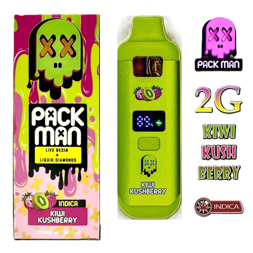Packman-2G-Screen-Kiwi-Kushberry Pack Man Disposable Vape Pen Kiwi Kushberry 2G – INDICA – Bild 1