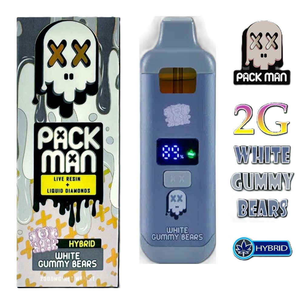 Packman-2G-Screen-White-Gummy-Bears Pack Man Disposable Vape Pen White Gummy Bears 2G – HYBRID - Immagine 1