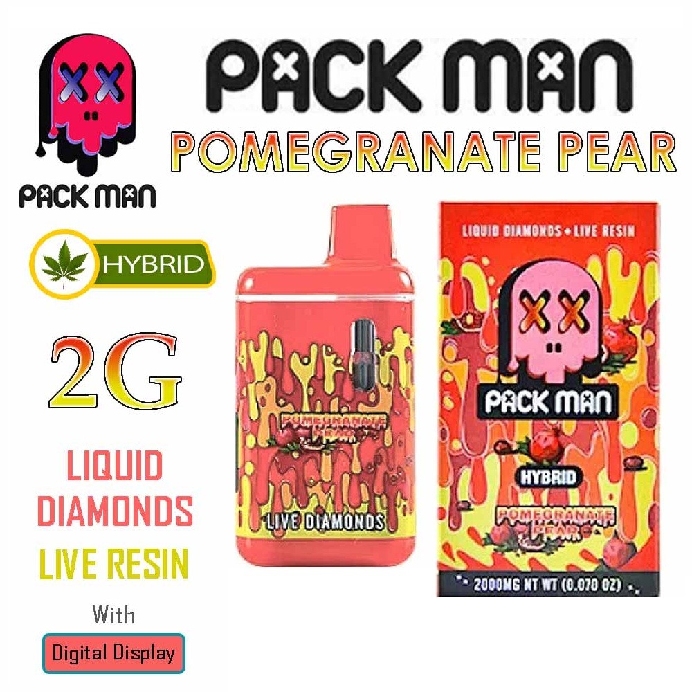 Packman-Live-Resin-Liquid-Diamonds-Pomegranate-Pear Pack Man THC Vape Disposable Pen Pomegranate Pear 2G – HYBRID - Immagine 1