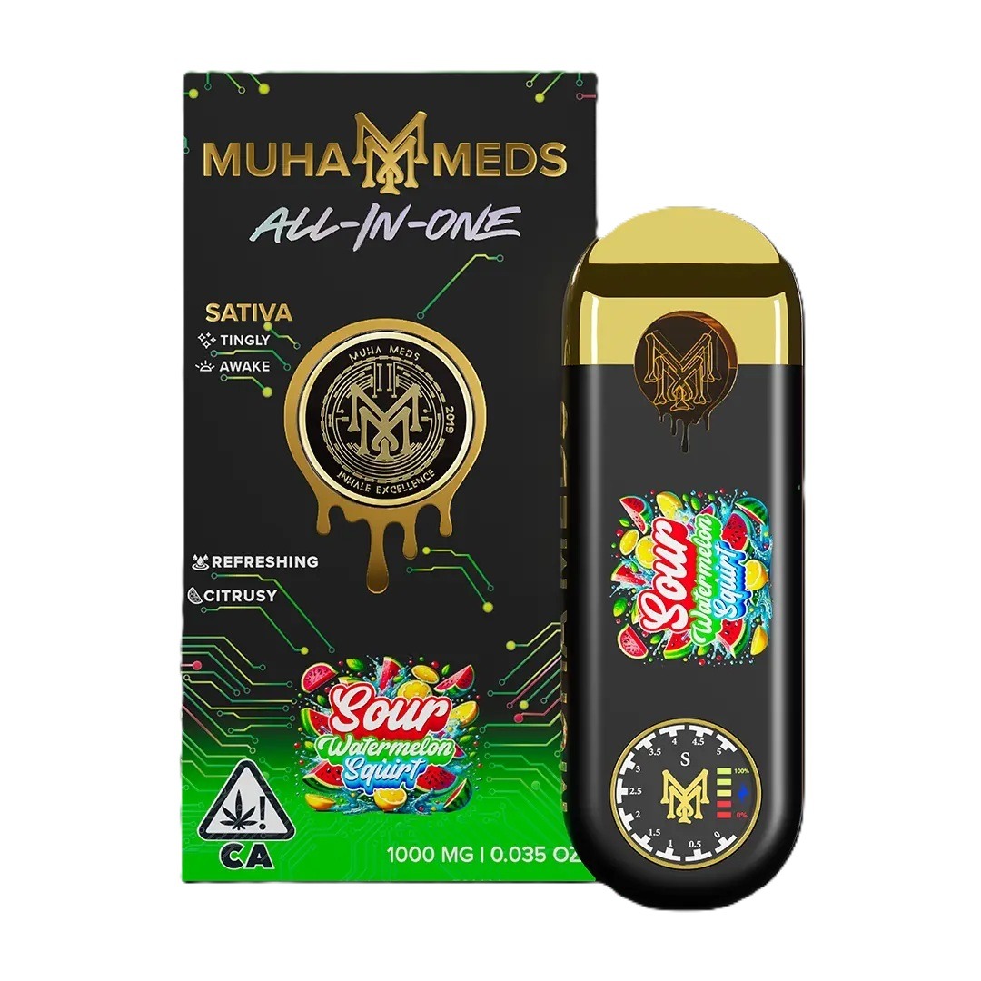 Sour Waterlemon Squirt - SATIVA Muha Meds Sour Waterlemon Squirt-SATIVA Disposable Vape - Premium ALL-IN-ONE Distillate Experience - Imagen 1